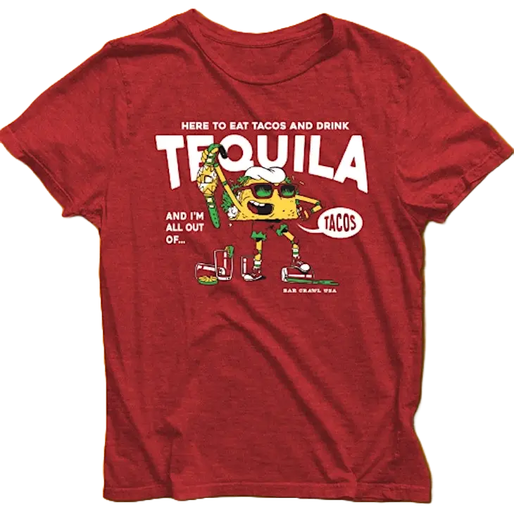 Exclusive 2026 Bar Crawl USA Taco & Tequila Crawl t-shirt design
